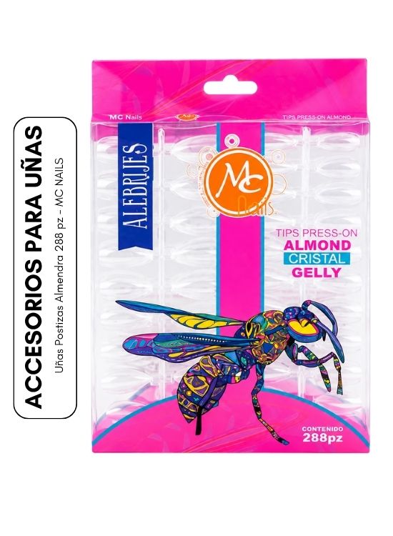 UÑAS POSTIZAS ALMENDRA 288 PZ - MC NAILS - 1
