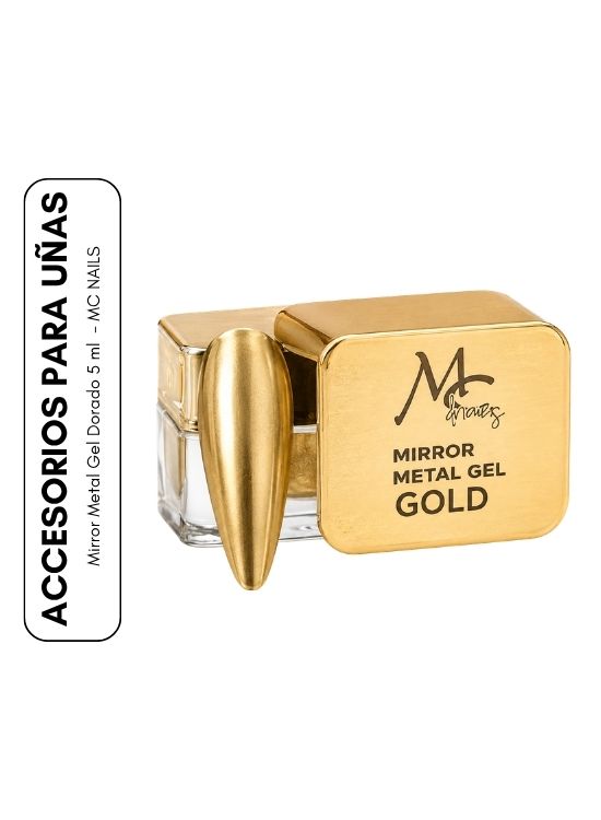 MIRROR METAL GEL DORADO 5 ML - MC NAILS - 1