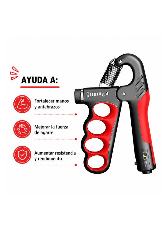 HAND GRIP ROJO 100 KG CON CONTADOR - 2