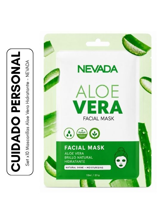 SET X10 MASCARILLAS ALOE VERA HIDRATANTE - NEVADA - 1
