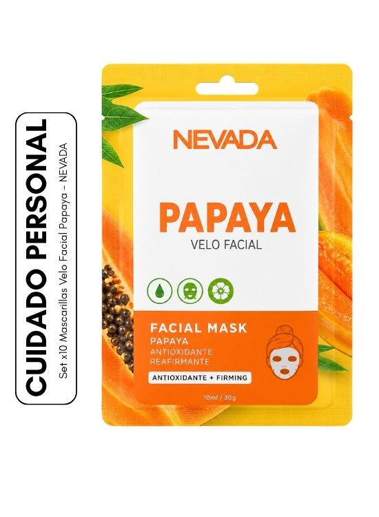 SET X10 MASCARILLAS VELO FACIAL PAPAYA - NEVADA - 1