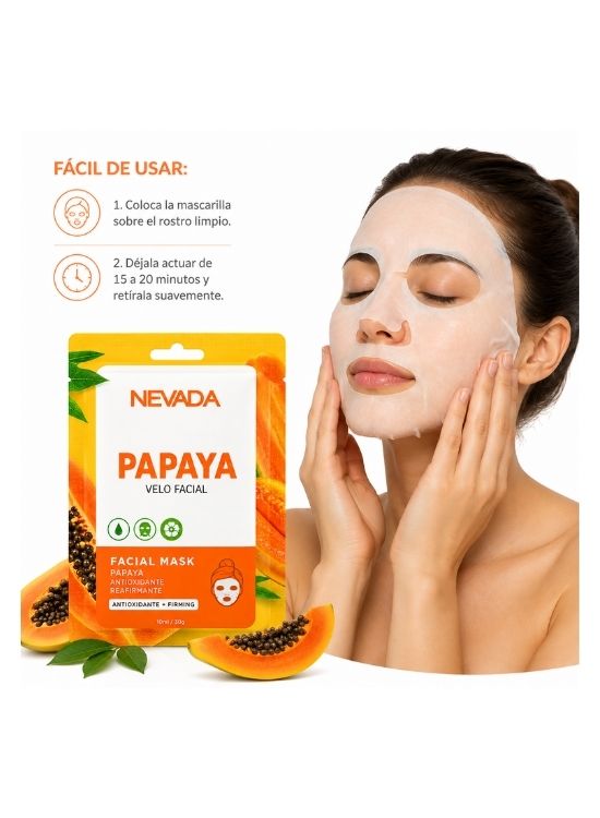 SET X10 MASCARILLAS VELO FACIAL PAPAYA - NEVADA - 3