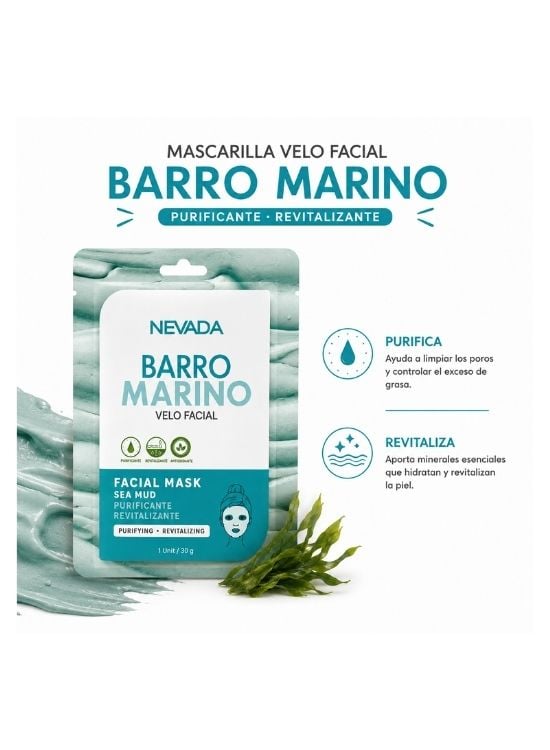 SET X10 MASCARILLAS BARRO MARINO VELO FACIAL - NEVADA - 2