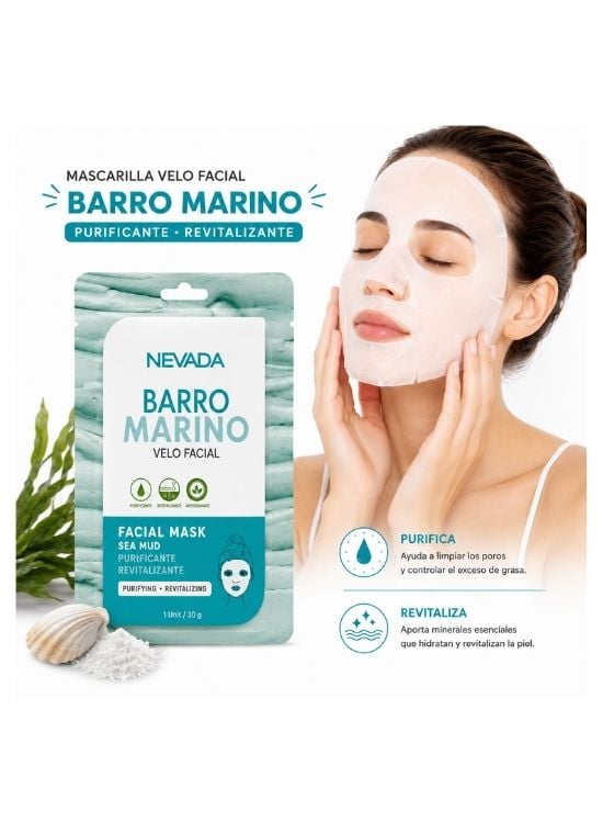 SET X10 MASCARILLAS BARRO MARINO VELO FACIAL - NEVADA - 3