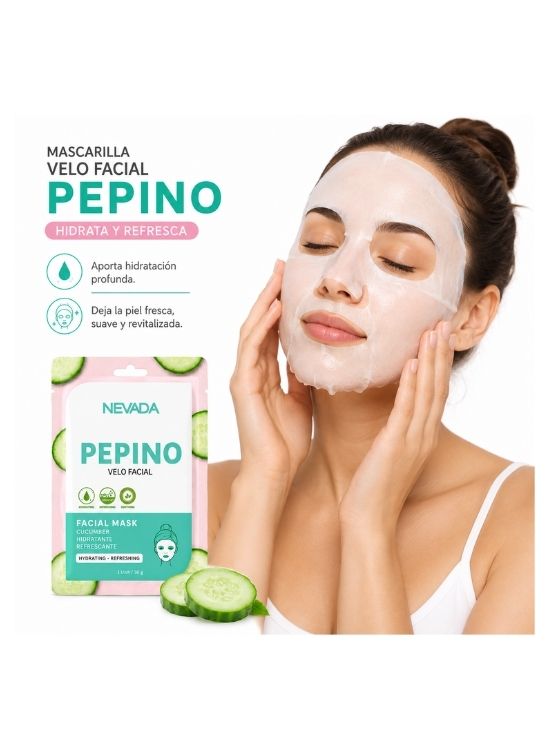 SET X10 MASCARILLAS PEPINO FACIAL HIDRATANTE - NEVADA - 3