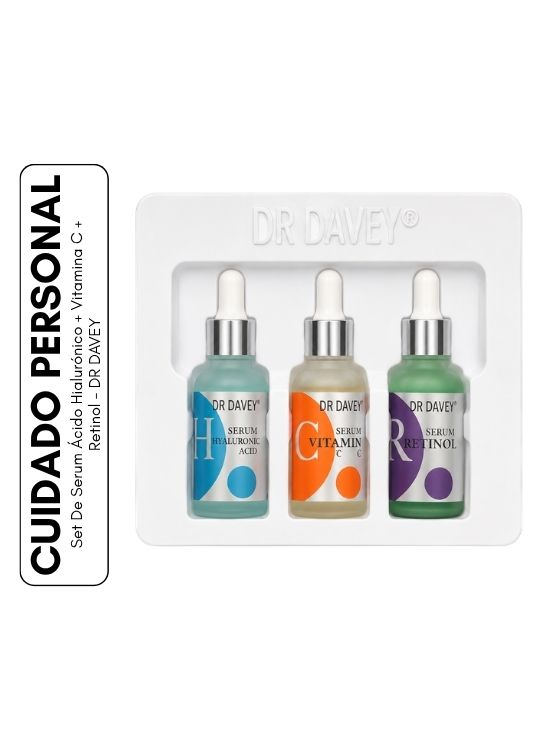 SET DE SERUM ÁCIDO HIALURÓNICO + VITAMINA C + RETINOL - DR DAVEY - 1