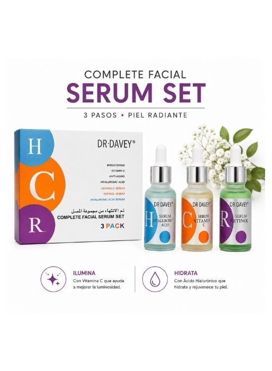 SET DE SERUM ÁCIDO HIALURÓNICO + VITAMINA C + RETINOL - DR DAVEY - 3