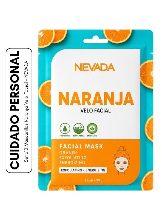 SET X10 MASCARILLAS NARANJA VELO FACIAL - NEVADA - 1
