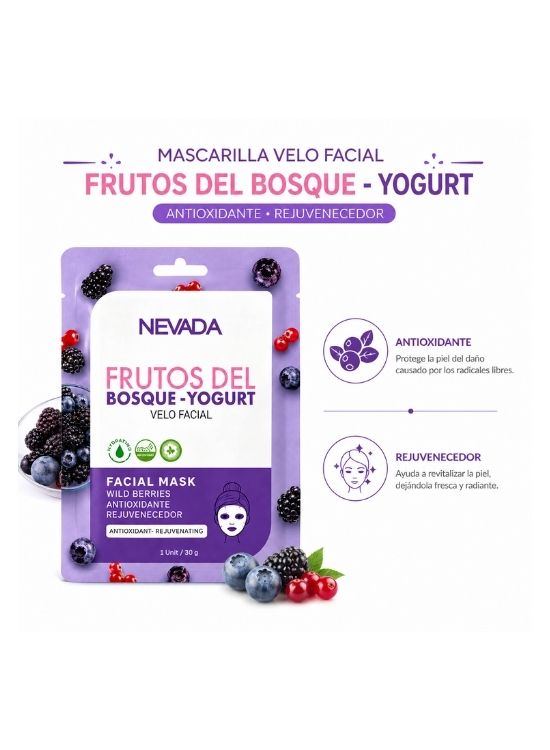 SET X10 MASCARILLAS FRUTOS DEL BOSQUE YOGURT - NEVADA - 2