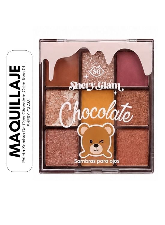 PALETA SOMBRA DE OJOS CHOCOLATE OSITO TONO 01 - SHERY GLAM - 1