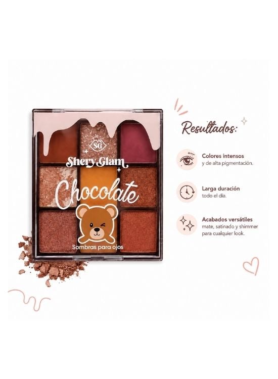 PALETA SOMBRA DE OJOS CHOCOLATE OSITO TONO 01 - SHERY GLAM - 2