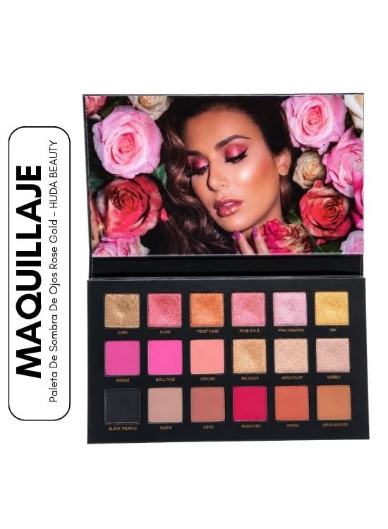 PALETA DE SOMBRA DE OJOS ROSE GOLD - HUDA BEAUTY - 1