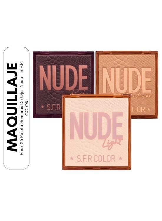 PACK X3 PALETA SOMBRAS DE OJOS NUDE - S.F.R. COLOR - 1