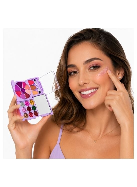 MINI KIT SOMBRAS RUBOR ILUMINADOR TONO 02 - SAMANTHA - 3