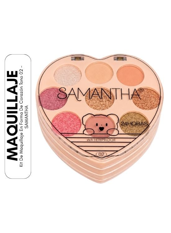 KIT DE MAQUILLAJE EN FORMA DE CORAZÓN TONO 02 - SAMANTHA - 1