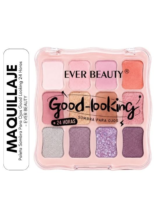 PALETA SOMBRA PARA OJOS GOOD LOOKING 24 HORAS - EVER BEAUTY - 1