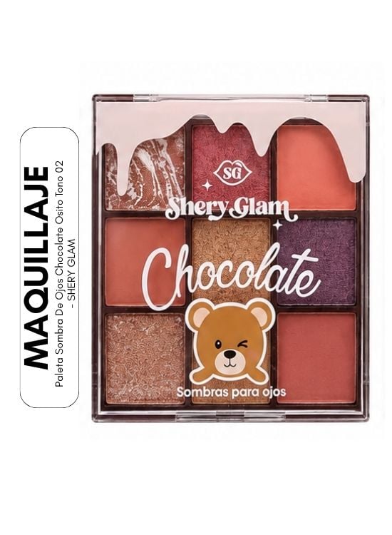 PALETA SOMBRA DE OJOS CHOCOLATE OSITO TONO 02 - SHERY GLAM - 1