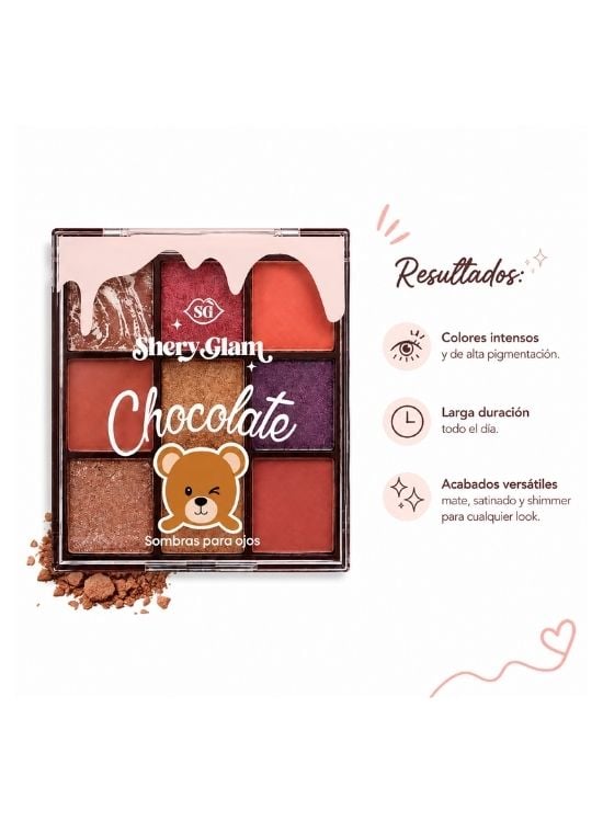 PALETA SOMBRA DE OJOS CHOCOLATE OSITO TONO 02 - SHERY GLAM - 2