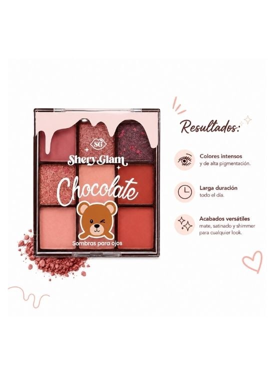 PALETA SOMBRA DE OJOS CHOCOLATE OSITO TONO 03 - SHERY GLAM - 2