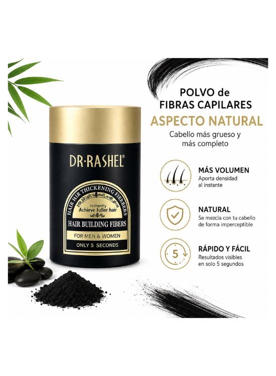 POLVO DE FIBRA CAPILAR NEGRO 22 GR - DR RASHEL - 2