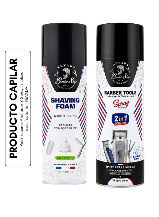 PACK ESPUMA AFEITADOR Y SPRAY LIMPIEZA DESINFECTANTE - NEVADA - 1