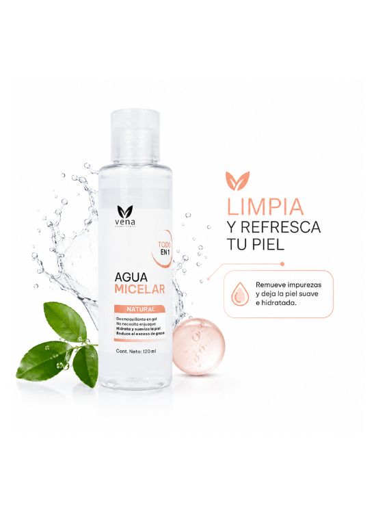 AGUA MICELAR NATURAL DESMAQUILLANTE 120 ML - 2