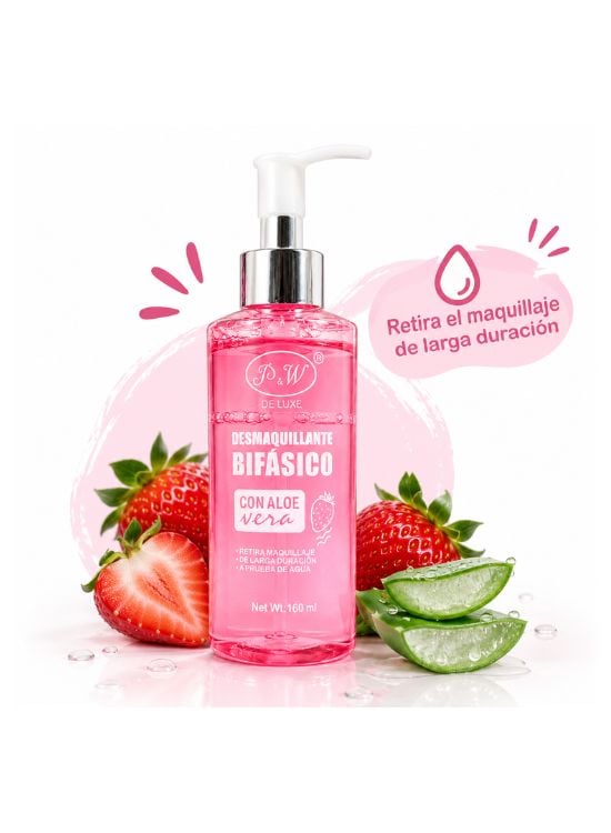 DESMAQUILLANTE BIFASICO CON ALOE VERA 160 ML - P Y W - 2