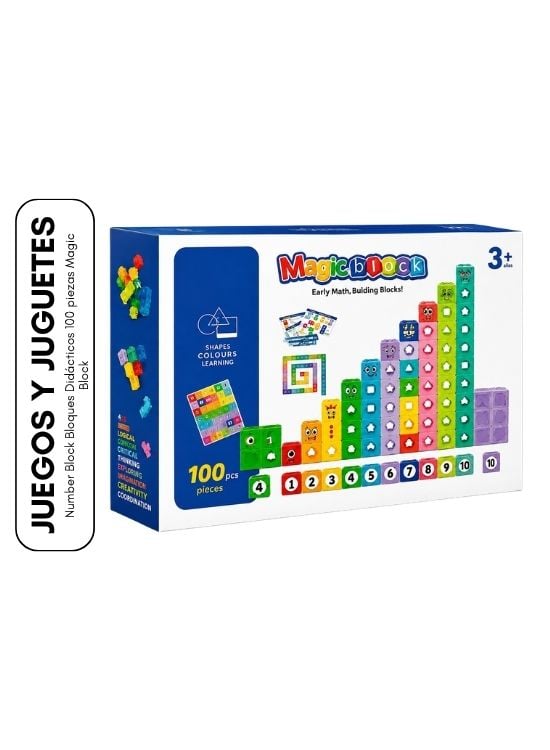 NUMBER BLOCK BLOQUES DIDÁCTICOS 100 PIEZAS MAGIC BLOCK - 1