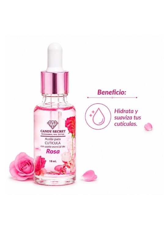 ACEITE PARA CUTÍCULAS CON ESENCIA DE ROSA - CANDY SECRET - 2