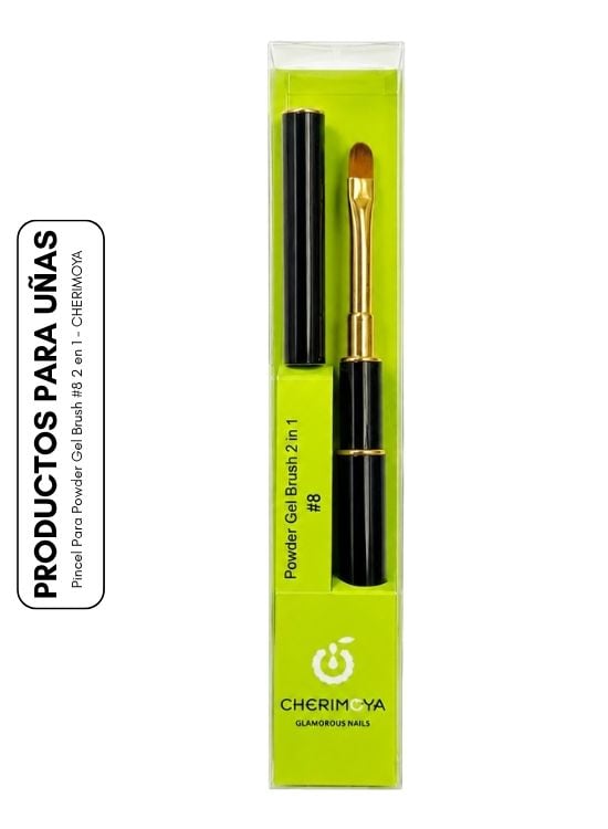 PINCEL PARA POWDER GEL BRUSH #8 2 EN 1 - CHERIMOYA - 1