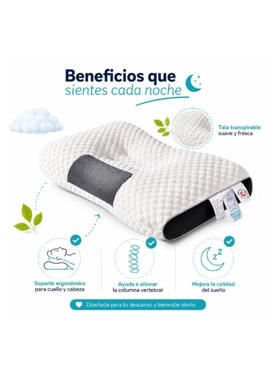 ALMOHADA ERGONÓMICA CERVICAL Y ORTOPÉDICA - 2