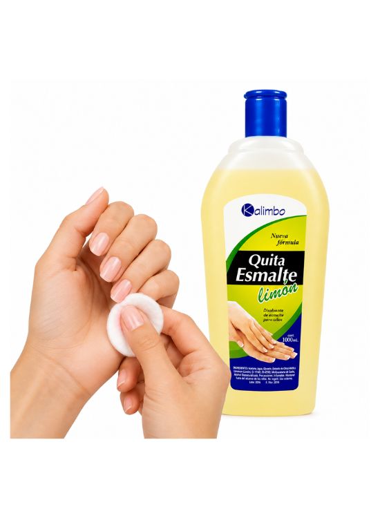 REMOVEDOR QUITA ESMALTE KALIMBO LIMÓN 1000 ML - 3
