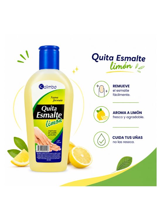 REMOVEDOR QUITA ESMALTE KALIMBO LIMÓN 315 ML - 2