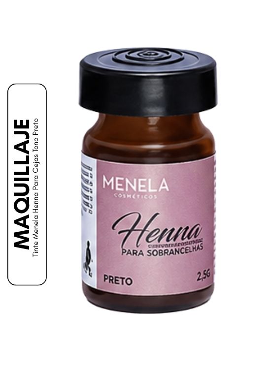 TINTE MENELA HENNA PARA CEJAS TONO PRETO - 1