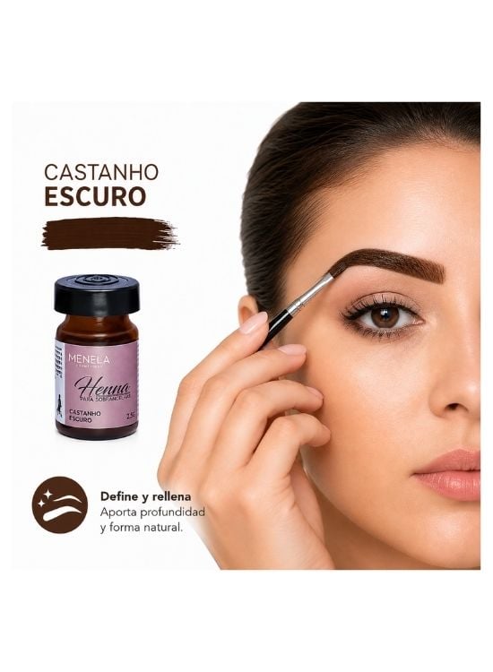 TINTE MENELA HENNA PARA CEJAS TONO CASTANHO ESCURO - 3
