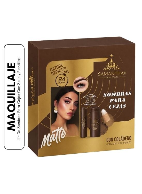 KIT DE SOMBRAS PARA CEJAS CON SELLO Y PLANTILLAS - 1