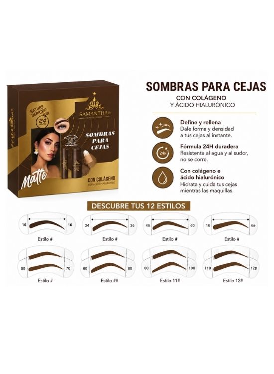 KIT DE SOMBRAS PARA CEJAS CON SELLO Y PLANTILLAS - 2