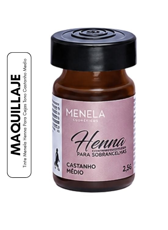 TINTE MENELA HENNA PARA CEJAS TONO CASTANHO MEDIO - 1