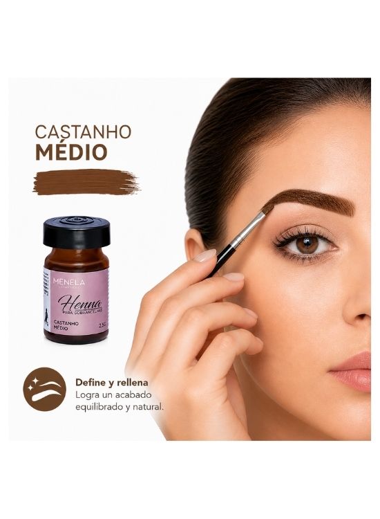TINTE MENELA HENNA PARA CEJAS TONO CASTANHO MEDIO - 3