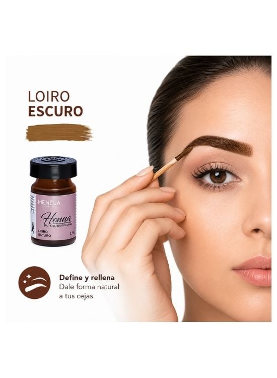 TINTE MENELA HENNA PARA CEJAS TONO LOIRO ESCURO - 3
