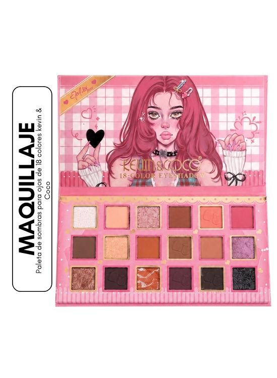PALETA DE SOMBRAS PARA OJOS DE 18 COLORES KEVIN Y COCO - 1