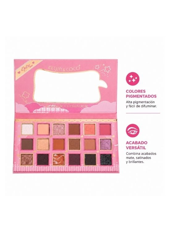 PACK MÁSCARA DE PESTAÑAS + PALETA DE SOMBRAS - KEVIN Y COCO - 3
