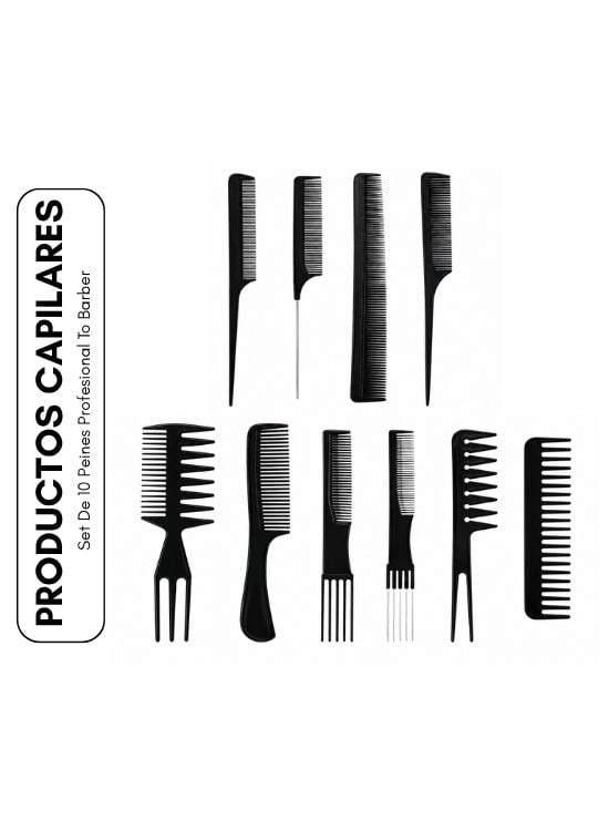 SET DE 10 PEINES PROFESIONAL TO BARBER - 1