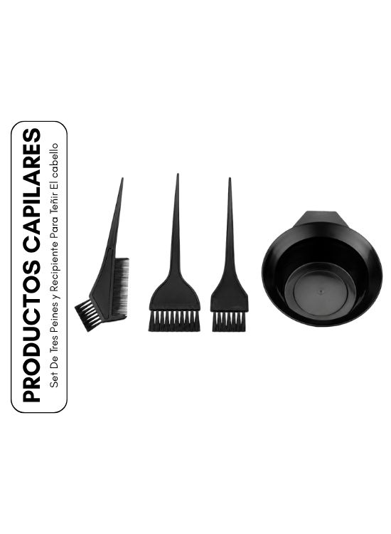 SET DE TRES PEINES Y RECIPIENTE PARA TEÑIR EL CABELLO - 1