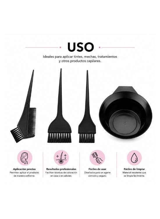 SET DE TRES PEINES Y RECIPIENTE PARA TEÑIR EL CABELLO - 2