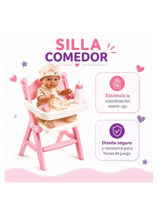 JUGUETE DE NIÑA SILLA COMEDOR INTERACTIVO - 2