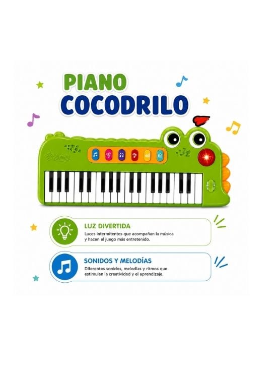 PIANO ELECTRÓNICO INFANTIL COCODRILO DE 37 TECLAS - 2