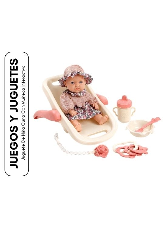 JUGUETE DE NIÑA CUNA CON MUÑECA INTERACTIVO - 1