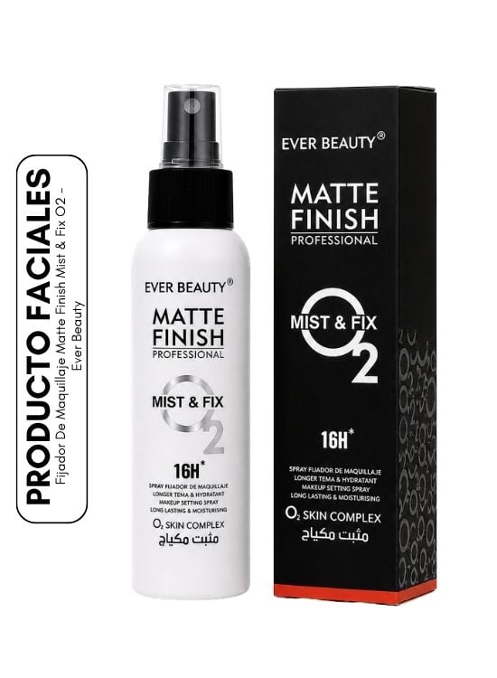 FIJADOR DE MAQUILLAJE MATTE FINISH MIST Y FIX O2 - EVER BEAUTY - 1