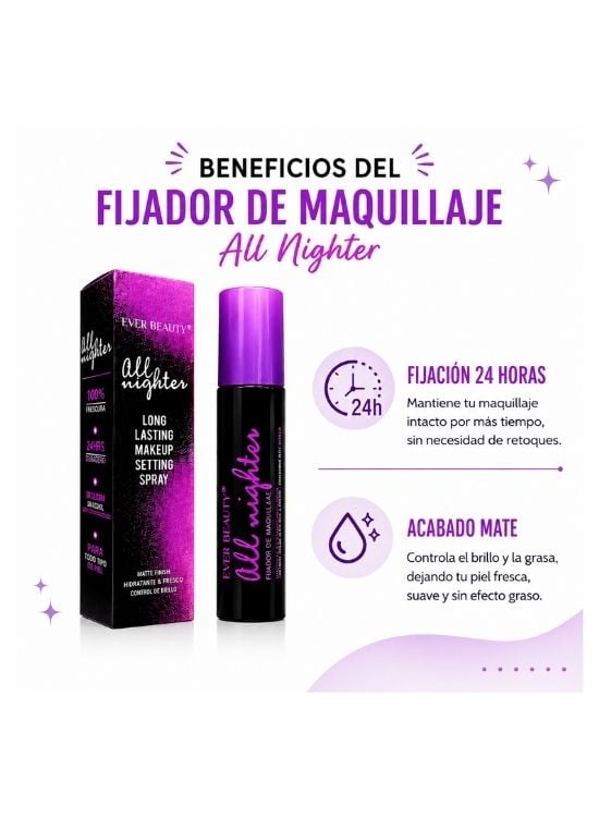 FIJADOR DE MAQUILLAJE ALL NIGHTER - EVER BEAUTY - 2